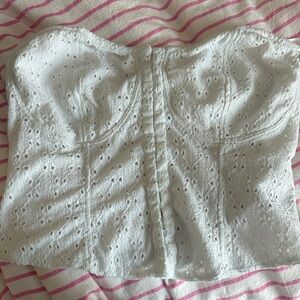 H&M White Eyelet Tube Top